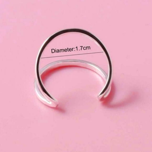 πMODA | Minimalist Silver Colored Cuff Ring sz 7 - Picture 3 of 6